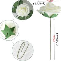 OEM 25 pièces de fleurs artificielles en mousse, roses, fleurs pour décoration de mariage DIY, cadeau pour la Saint-Valentin, bouquet de mariée