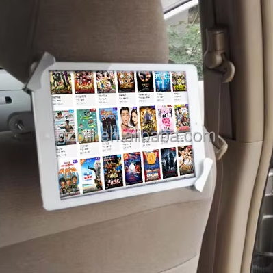 Tablet Security Car Head Rest Mount Locking Holder Cradle for Taxi/ Cab/ Safety Lock Bracket Metal Standing