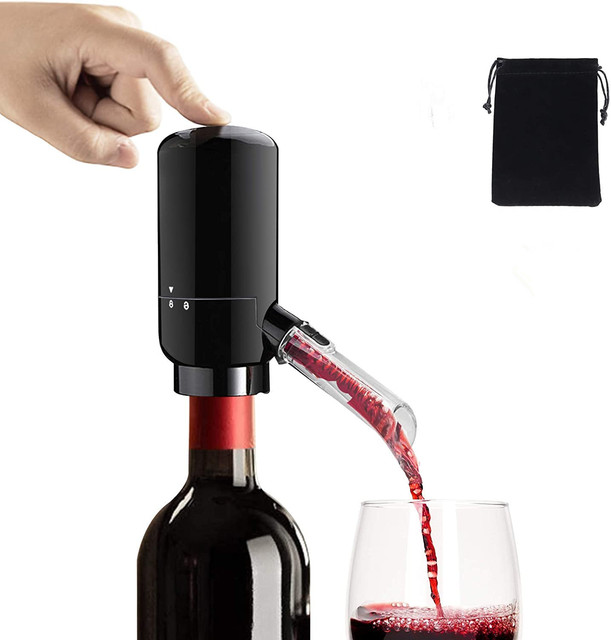 Electric Wine Aerator and Dispenser Pump Battery Powered Automatic Wine Aerator Pourer Spout One-button Smart Wine Decanter