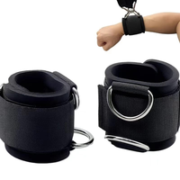 Sangle de poignet rembourrée en éponge épaisse avec double anneau en D pour machine à câble, idéale pour l'entraînement de force des bras, la gym et le fitness