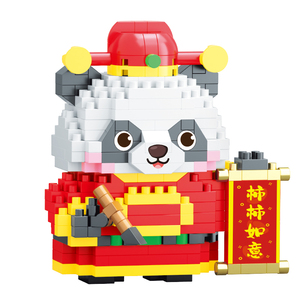 Balody Small Scale Neujahrs segen Panda Montage Modell Baustein Set Pädagogische ABS DIY Spielzeug für das Frühlings fest - Product Image 3