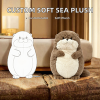 Peluche Animale Marine Brodé Super Doux – Oreiller Foca, Castor, Loutre Marine