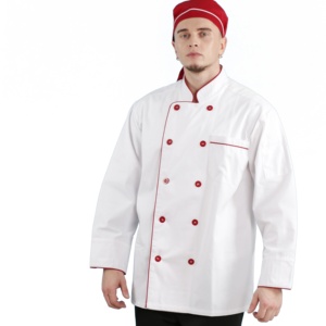 Veste de <span class=keywords><strong>chef</strong></span> <span class=keywords><strong>pâtissier</strong></span> à manches longues pour homme et <span class=keywords><strong>femme</strong></span>, uniforme uni et personnalisé - Product Image 3