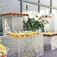 Support de buffet personnalisé en acrylique pour table de desserts, présentoir à desserts en acrylique, boîte de présentation alimentaire en acrylique