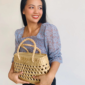 Handmade Water Hyacinth <b>Boho</b> <b>Bag</b> Woven Beach Tote Natural Straw Handbag for Women Sustainable Summer Fashion Shoulder <b>Bag</b> - Product Image 2