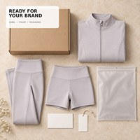 Ensemble de yoga imprimé sans couture 90 % nylon 10 % élasthanne avec veste à col montant zippée et leggings taille haute – Tenue de sport personnalisée