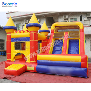 Lâu Đài bouncy đơn giản với trượt nước bơm hơi màu xanh thương mại Nhà nảy bơm hơi cho thuê tiệc cho trẻ em nhảy lâu đài - Product Image 3