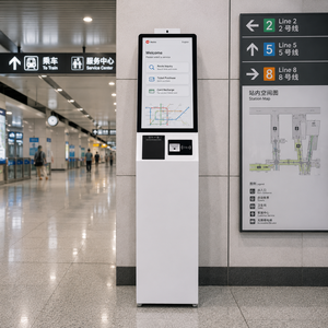 Airport Luggage Tag Check-In Kiosk 32" 21.5" Floor Standing Touch Screen Airline Ticket Vending Payment Machine Terminal - Product Image 1