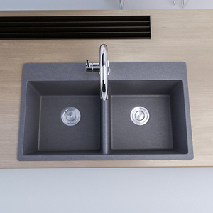 Thép Không Gỉ Hai Bát Bồn Rửa Nhà Bếp Với Vòi Nước Tùy Chỉnh Riêng Tư Đặt Hàng Từ Trung Quốc Các Nhà Sản Xuất Duy Nhất Bát Phong Cách - Product Image 3