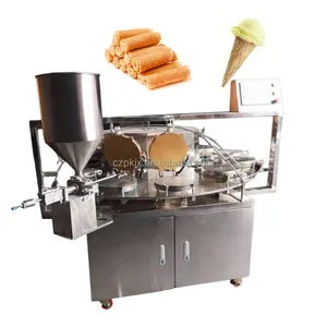 Mesin pembuat kerucut es krim otomatis penuh produk terlaris mesin pembuat kerucut wafel mesin rol telur kecil