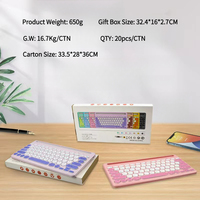 Clavier et Souris Ergonomiques OEM 5.0 sans Fil, 78 Touches, Étanche, Switch Noir, Anti-Ghosting, Rétroéclairé pour Ordinateur Portable/PC/Tablette