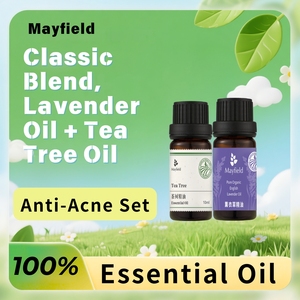 Duo Huile Pure Lavande & Tea Tree Mayfield pour Traitement Localisé de l'Acné, Soulagement de l'<span class=keywords><strong>Eczéma</strong></span>, Estompe les Cicatrices, Antiseptique Naturel Hydratant DIY - Product Image 1
