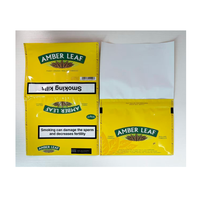 Pochettes à tabac vides personnalisées UK 50g jaunes à rabat pliable sans tabac pour rouleaux faits à la main AMBER Leaf