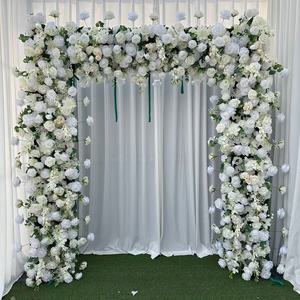 Arche de fleurs artificielles personnalisée W-HFA059, décoration de fond de scène en forme de cœur, arche de roses rouges de 8 pieds pour mariage et fête - Product Image 5