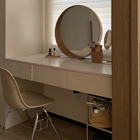 Grande coiffeuse moderne en bois massif avec miroir de salle de bain personnalisable pour bureau ou tenture murale pour toilette et lavabo