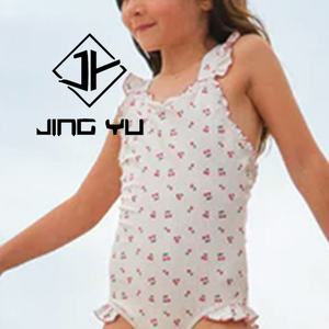 Traje de Baño de una Pieza para Niñas, Estilo Bikini Halter con Estampado Hawaiano, de Nailon de Alta Calidad - Product Image 3