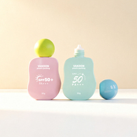 Emballage cosmétique vide en plastique de 30 g pour crème solaire, format voyage, flacon pour lotion, crème pour le visage, écran solaire, huile, avec logo personnalisé