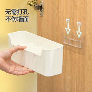Wall Mounted <b>Storage</b> <b>Box</b> Rectangle Punch Free Cabinet Door Organizer Kitchen Space Saving - Product Image 3