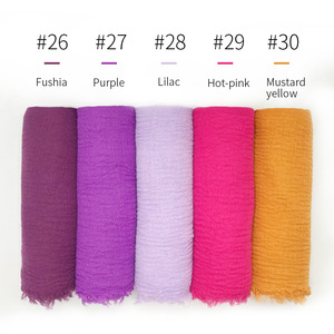 ピュアカラークリンクル通気性95*180 cmドバイイスラム教徒女性毎日モーダルスカーフタッセル付き - Product Image 4