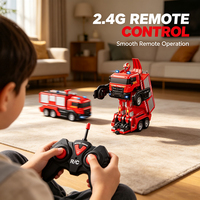 Promo Panas 2IN1 Mobil Pemadam Kebakaran Remote Control, Mainan Robot RC Deformasi Satu Sentuhan Dengan Fungsi Semprotan Air untuk Anak-Anak