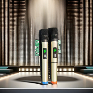 Hệ thống micro không dây chuyên nghiệp 2 kênh VHF, micro cầm tay kép di động, chức năng khử tiếng ồn, karaoke UHF - Product Image 2