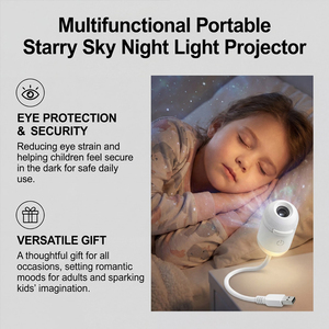 Portable USB <b>LED</b> <b>Star</b> Projector Night <b>Light</b> Starry Sky Lamp Romantic Bedroom Atmosphere <b>Light</b> - Product Image 4