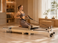Machine de Pilates Reformer pliable et réglable en bois d'érable Celux pour usage domestique avec garantie de 3 ans - Équipement d'exercice portable pour la santé