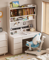 Bureau d'étude tout-en-un avec étagère, table d'écriture et chaise pour étudiants, chambre et bureau