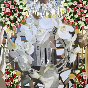 Ramo de Novia con Lirios de Cala y Orquídeas, Estilo Cascada, Hecho a Mano, con Cordón, Sellado, Accesorios para Fotos, Decoración, Regalo - Product Image 2