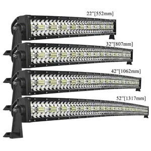 Barra de luz Led curvada estroboscópica Combo, 22, 32, 42, 52 pulgadas, 390W, 585W, 780W, 936W, 3 filas, para conducción todoterreno, coche, camión, 4x4, SUV, 12V