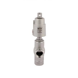 Vanne pneumatique à siège incliné en acier inoxydable à trois voies, filetage 1/2 pouce, pour applications vapeur haute température - Product Image 2