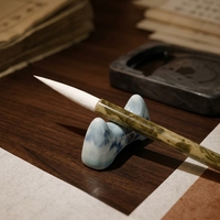 Kit de pinceaux de calligraphie de luxe, boîte en bois personnalisée doublée de velours, pinceaux faits à la main pour cadeaux d'entreprise personnalisés