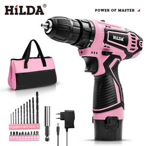 HILDA 21V Lithium Battery Cordless Impact <b>Drill</b> Keyless 45PCS Tools Set OEM Customization Home Use Multi-Function Variable KHC-M - Product Image 2