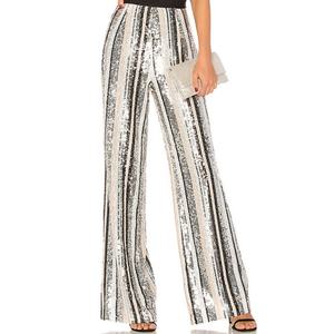 Custom Womens New Fashion Pants Sequin Stripe <b>Trousers</b> - Product Image 1