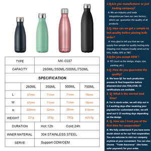 Offre Spéciale 500ml 750ml sport Double paroi en acier inoxydable isolé bouteille d'eau sous vide bouteille en acier personnalisée - Product Image 6