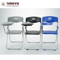 Chaise de formation pliable moderne pour salle de classe avec tablette et table d'écriture, design léger en plastique