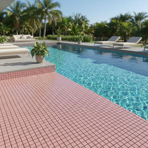 Carrelage mural et <span class=keywords><strong>de</strong></span> sol en mosaïque céramique rose facile à nettoyer, fabrication populaire, fourni par l'usine <span class=keywords><strong>de</strong></span> Foshan pour piscines - Product Image 5