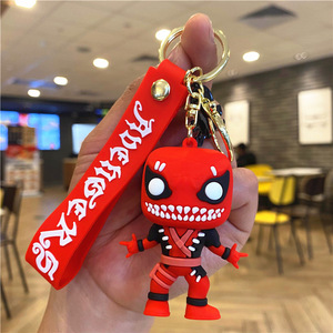 Porte-clés de dessin animé cool le plus vendu, pendentif 3D Spider-Man Deadpool, accessoires pour clés de <span class=keywords><strong>voiture</strong></span>, cadeau pour enfants, porte-clés - Product Image 4