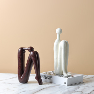 Back-to-Back Stick man Skulptur Metall Buchs tützen 2-teilige Art Decor Home Decor - Product Image 2