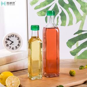 Mini Botellas Dorica Transparentes de 100-1000 ml, Botella Cuadrada de Vidrio para Aceite de Oliva, Licores, Salsas, Aderezos y Bebidas - Product Image 1