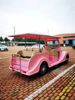 Bon prix, 3 rangées, 8 places, bus classique rose, voiture vintage, véhicule à énergie nouvelle, voiture de tourisme