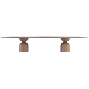 Juego de Comedor de Madera Maciza con Pata de Pedestal Diseño Redondo Moderno para 8 Personas para Bar en Casa o Sala de Estar - Product Image 5