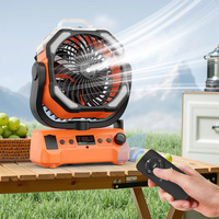 Portable Double Moteur LED Lumière Bureau Table Ventilateur 20000mAh Power Bank Camping En Plein Air et Rechargeable Brume Ventilateur USB Box Installation