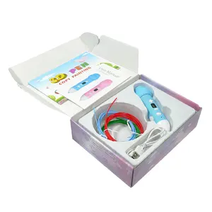 Kunden spezifisches Paket Heißer Verkauf 3D-Stift LED-Bildschirm Diy Pla Filament 3D Kinder geschenk Mini 3D-Druck Zeichnung Drucker Stift