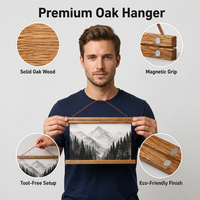 Sistem Gantungan Poster Magnetik Kayu Modern untuk Bingkai Foto yang Dipasang di Dinding untuk Dekorasi Rumah dan Kantor