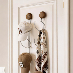 Diy Pebble Hat Rack Suction Cup Hook Round Over Door Storage For Hats Scarves Bags No Drill Installation - Product Image 1