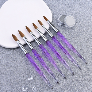 Brosse à ongles professionnelle en acrylique, manche en acrylique violet 100% Pure Kolinsky brosse à cheveux Kolinsky Original Par Uas 10 12 14 <span class=keywords><strong>16</strong></span> - Product Image 4