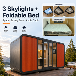 Cápsula Espacial Prefabricada Apple Cabin Lista para Enviar, 3 Claraboyas, Cama Plegable, Oficina Doble, Espacio de Estudio - Product Image 1