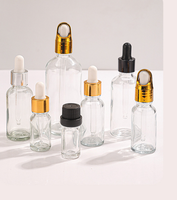 Botol Tetes Serum Perawatan Kulit & Minyak Esensial Ramah Lingkungan dari Kaca Bening Bulat 5ml-100ml - Penjualan Terlaris