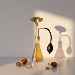 Flacon d'échantillonnage professionnel en laiton et verre pour arômes, adapté au café, au thé, aux spiritueux, aux huiles essentielles et aux parfums - Product Image 1